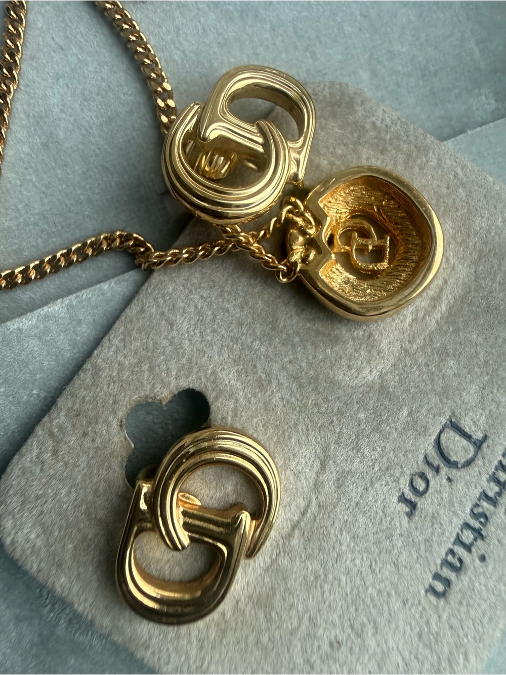 CHRISTIAN DIOR NECKLACE AND EARRINGS *AUTHENTHIC - Picture 5 of 6